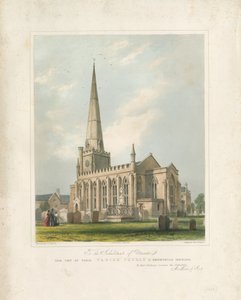 Uttoxeter Church [Ny]: målad litografi, nd [c 1828] (tryck) av School English