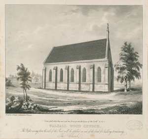 Walsall Wood Church: litografi och [?1800-talet] (tryck) av School English
