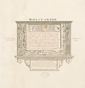 Wolstanton Church - Wall Monument till William Yonge av Caynton: ritning med penna och tvätt, nd [?1800-talet] (teckning) av School English