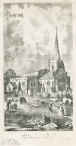 Wolstanton Church: litografi av School English
