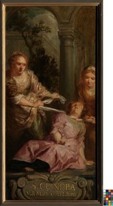 The Martyrdom of the Holy Cunera (olja på duk) av School Flemish