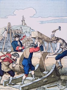 Ett skeppsvarv på Ludvig XIV:s tid (litho) av School French