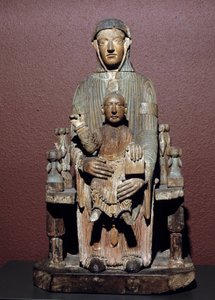 Art France: Jungfru i majestet ek huggen (Auvergne), medeltid. Riom, Musée Francisque Mandet av School French