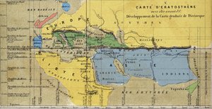 Karta över Eratosthenes, grekisk astronom, geograf från 300-talet f.Kr. JC. 220 f.Kr. JC