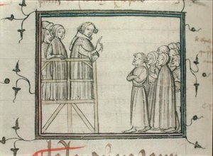 Charles V (1338-80) den vise predikan i Les Halles, Paris, 1364 av School French
