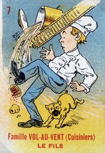Game of the Seven Family: Sonen till familjen Vol-au-Vent (kockar). Jouier Card Museum, Issy-les-Moulineaux. av School French