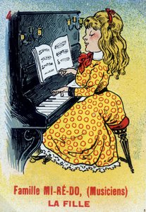 Spel av de sju familjerna: Karta över dottern till familjen Mi-Ré-Do (musiker). Karta Museum i Jouin, Issy-les-Moulineaux. av School French