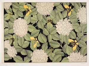Japansk blommönster, illustration från 