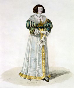 Louise de La Fayette aka Madame de Lafayette (färggravyr) av School French