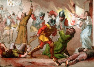Massakern på protestanterna, natten till Sankt Bartelemy, den 24 augusti 1572 (tryck)