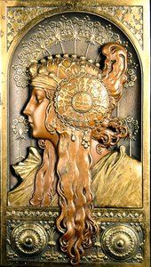 Orientalisk tjej i profil (brons) av School French