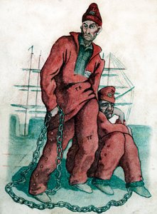 Porträtt av Eugene Francois Vidocq (tryck) av School French