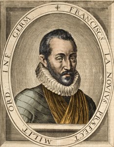 Porträtt av Francois de La Noue (1531-1591), författare till franska politiska och militära tal - Francois de la Noue kallad Bras-de-Fer (järnarm) av School French