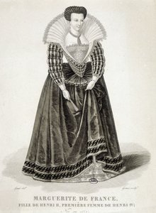 Porträtt av Margareta av Valois, känd som drottning Margot (1553-1615), drottning av Navarra, Henrik IV:s första fru.