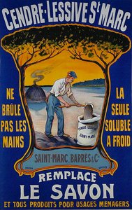 Affisch för Saint-Marc Barres tvättpulver (färg litho) av School French