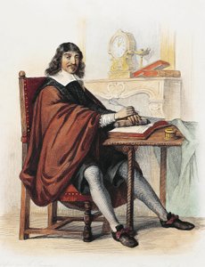 Rene Descartes (färggravyr) av School French