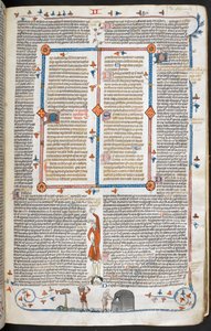 Royal 10 E. IV, f.145 En bas-de-page scen av en man som besöker en bagare, från 