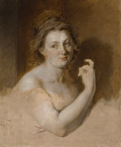Sketch of a Woman (olja på duk) av School French