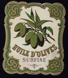 Surfine olivolja etikett av School French