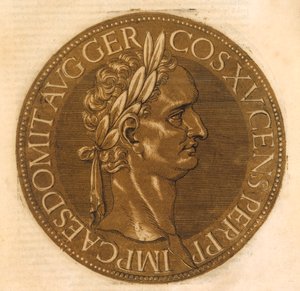 Kejsaren Domitianus (färg litho) av School French