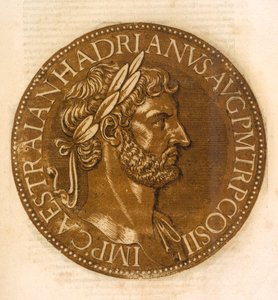 Kejsar Hadrianus (färg litho) av School French