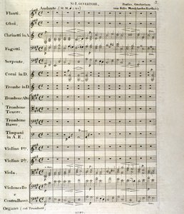 Första sidan av partitur av "Paulus", op. 36 av Felix Mendelssohn (litho)