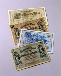 Tyska sedlar i omlopp från 1876-1917 (färg litho) av School German
