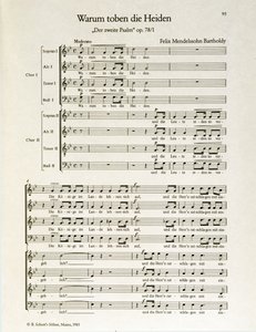 "Varför rasar hedningarna" andra psalm, op.38, av Felix Mendelssohn (litho)