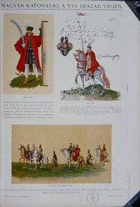 Ungerska soldater från det sena sextonde århundradet (färg litho)