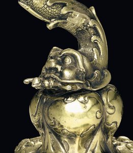 Monterad nautiluskopp, Nagyszeben, mitten av 1600-talet (skal & silverförgylld) (detalj av 3434804)