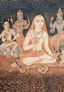 Adi Sankara (akvarell på papper) av School Indian
