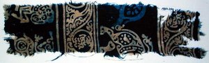 Blocktryckt textilfragment, indiskt (bomull) av School Indian
