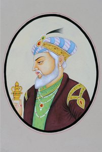 Miniatyrmålning av mogulkejsaren Aurangzeb av School Indian