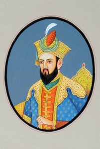 Miniatyrmålning av mogulkejsaren Babur av School Indian
