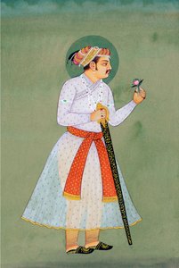 Miniatyrmålning av mogulkejsaren Jahangir av School Indian