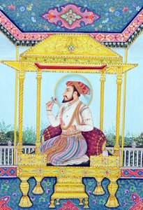 Miniatyrmålning av mogulkejsaren Shah Jahan av School Indian