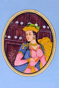 Miniatyrmålning av drottning Mumtaj Mahal Indien Asien av School Indian