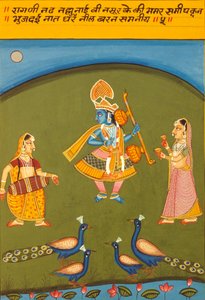 Miniatyrmålning på papper, Ragini N Ad, Natnaltdwara School av School Indian