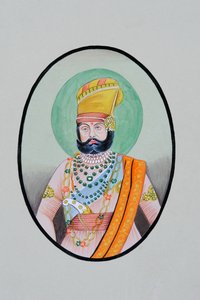 Miniatyr Panting av Maharaja Jaswant Singh Jodhpur av School Indian