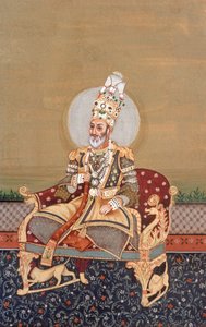 Mogul Miniatyrmålning Bahadurshah Jafer av School Indian
