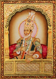 Mughal miniatyrmålning Bahadur Shah Zafar av School Indian