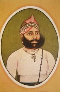 Porträtt av Maharaja Fateh Singh, Udaipur, Rajasthan, Indien av School Indian