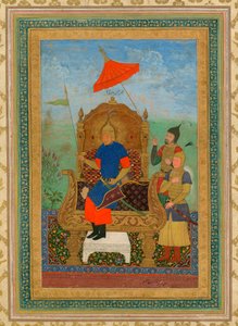 Porträtt av Tamerlane (1336-1405) (eller Timur Lang, ""Timur den lame") - Timur Khan av Anonym / Privat samling / ca 1625 / Iran / Gouache på papper / Porträtt / 43,7x30,7