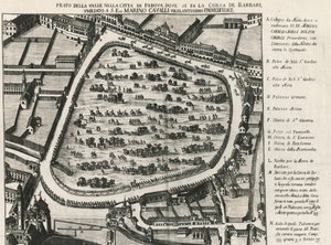 Forntida layout av Prato della Valle, största torget i Padua, Italien av School Italian