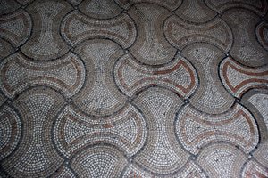 Detalj av golvdekoration (mosaik) av School Italian