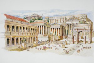 Forum Romanum (färglitografi)