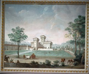 Medicean Villa of Cafaggiolo (färsk) av School Italian