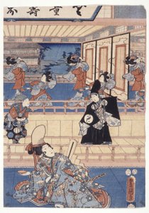 Genji (träsnitt i färg) av School Japanese