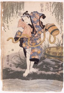 Ichikawa Danjuro (träsnitt i färg) av School Japanese