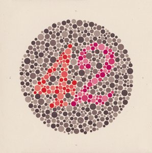 Ishihara färgtest för att upptäcka färgblindhet. (färglitografi) av School Japanese